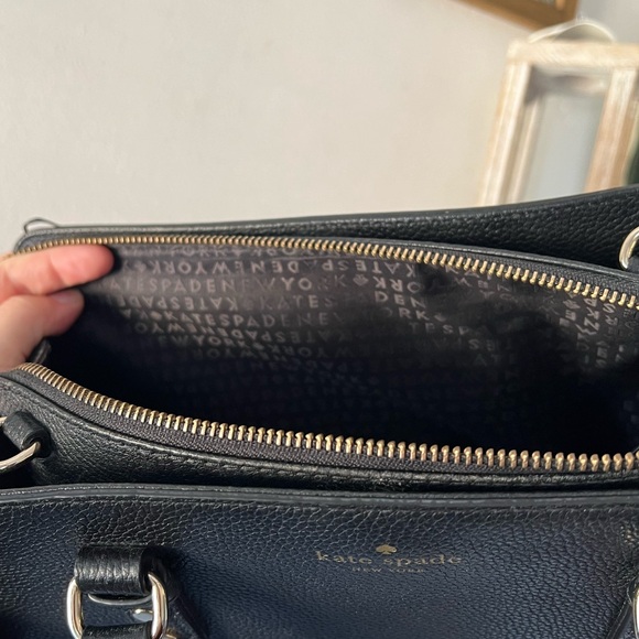 Kate Spade Purse “Mulberry Street Lise Satchel” in Black Pebbled Leather - Picture 6 of 9